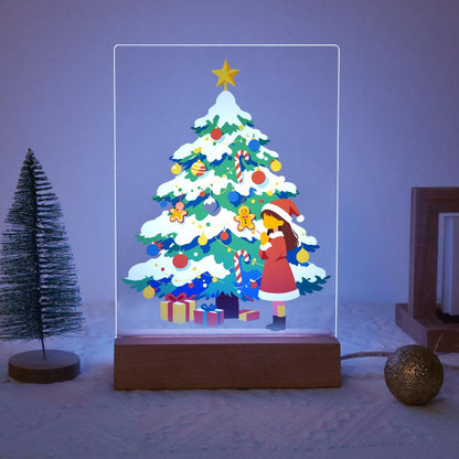 Little Girl by the Snowy Tree paint by numbers light-up sign – image 14