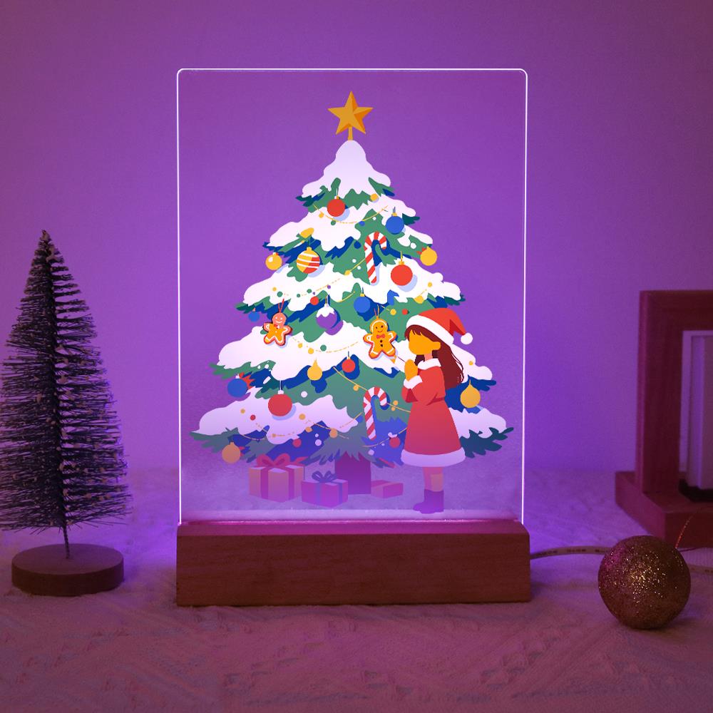 Little Girl by the Snowy Tree paint by numbers light-up sign – image 15