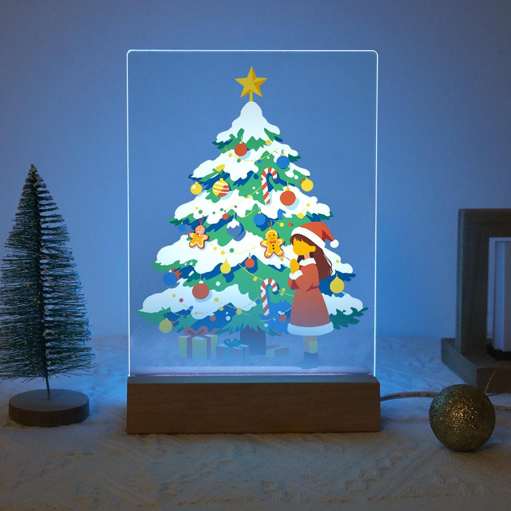 Little Girl by the Snowy Tree paint by numbers light-up sign – image 16