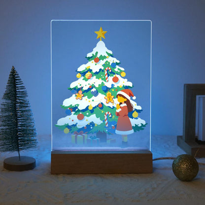 Little Girl by the Snowy Tree paint by numbers light-up sign – image 16