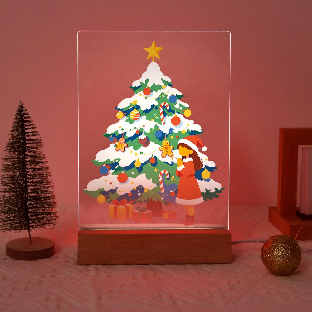 Little Girl by the Snowy Tree paint by numbers light-up sign – image 17