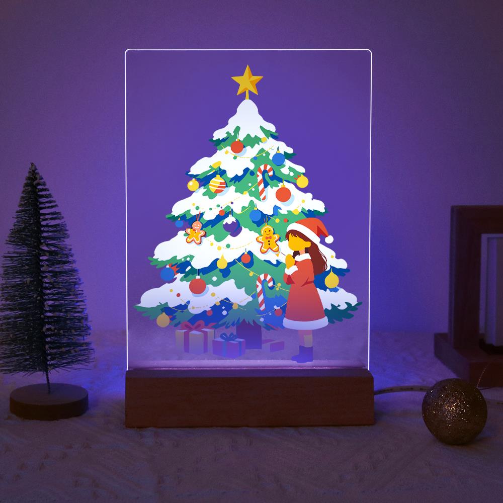 Little Girl by the Snowy Tree paint by numbers light-up sign – image 18