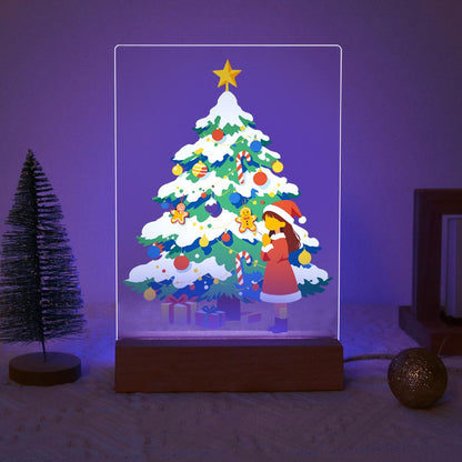 Little Girl by the Snowy Tree paint by numbers light-up sign – image 18