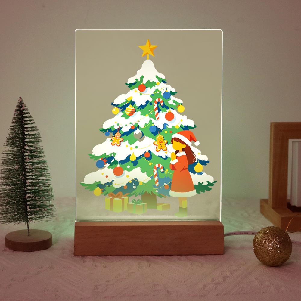 Little Girl by the Snowy Tree paint by numbers light-up sign – image 20