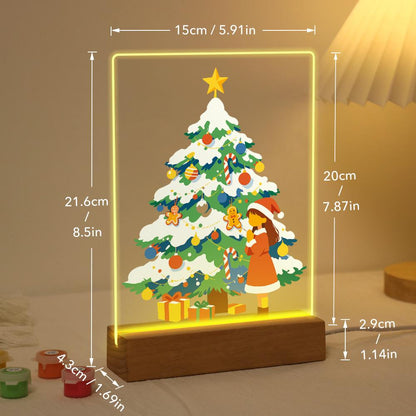 Little Girl by the Snowy Tree paint by numbers light-up sign – image 21