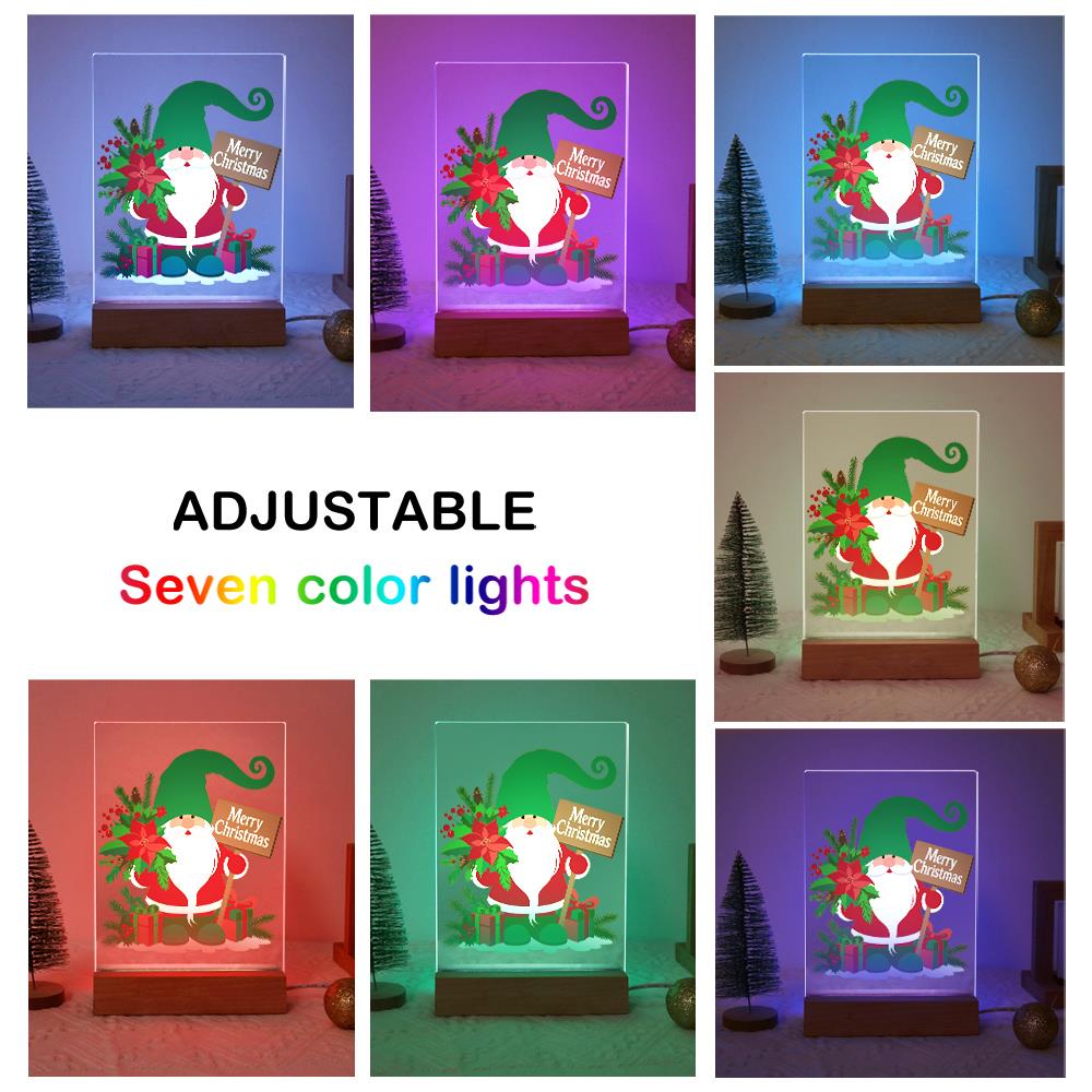 Green-Hat Gnome with Poinsettias paint by numbers light-up sign – image 8
