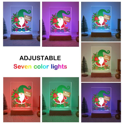 Green-Hat Gnome with Poinsettias paint by numbers light-up sign – image 8