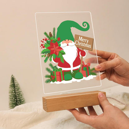 Green-Hat Gnome with Poinsettias paint by numbers light-up sign – image 13