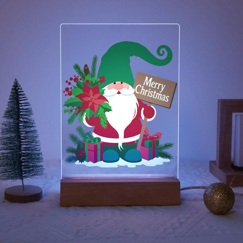 Green-Hat Gnome with Poinsettias paint by numbers light-up sign – image 14