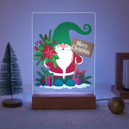 Green-Hat Gnome with Poinsettias paint by numbers light-up sign – image 14
