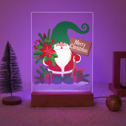 Green-Hat Gnome with Poinsettias paint by numbers light-up sign – image 15