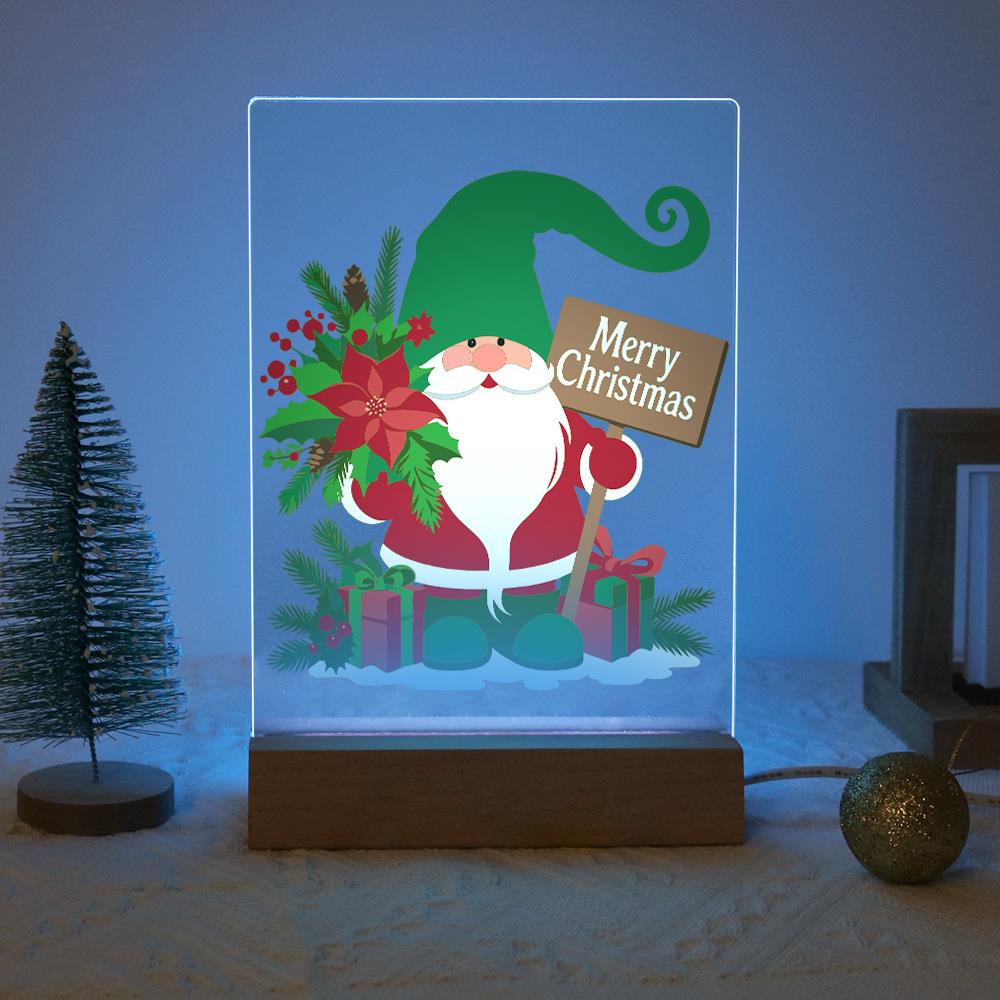 Green-Hat Gnome with Poinsettias paint by numbers light-up sign – image 16