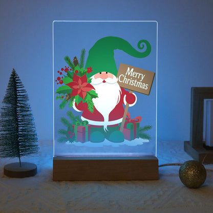 Green-Hat Gnome with Poinsettias paint by numbers light-up sign – image 16