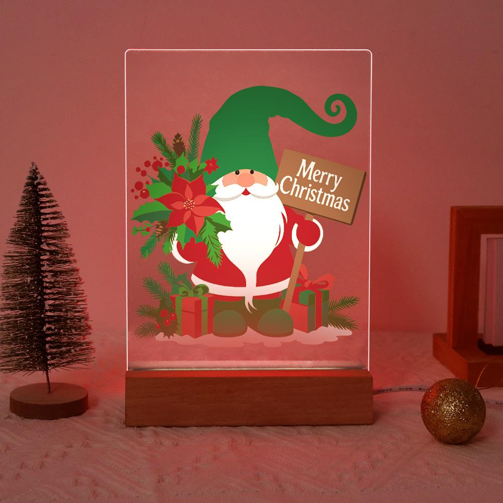 Green-Hat Gnome with Poinsettias paint by numbers light-up sign – image 17