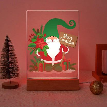 Green-Hat Gnome with Poinsettias paint by numbers light-up sign – image 17