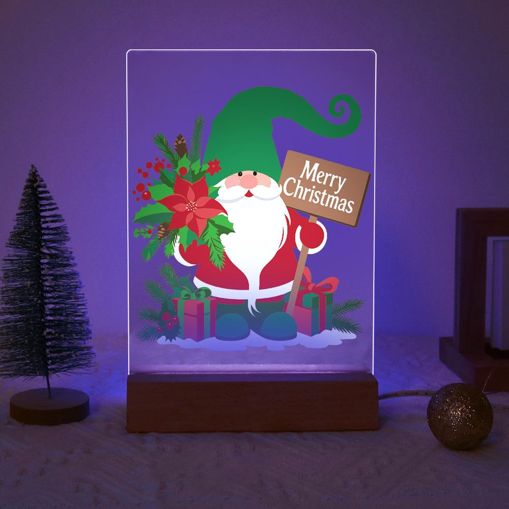 Green-Hat Gnome with Poinsettias paint by numbers light-up sign – image 18