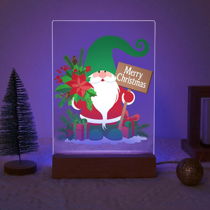 Green-Hat Gnome with Poinsettias paint by numbers light-up sign – image 18
