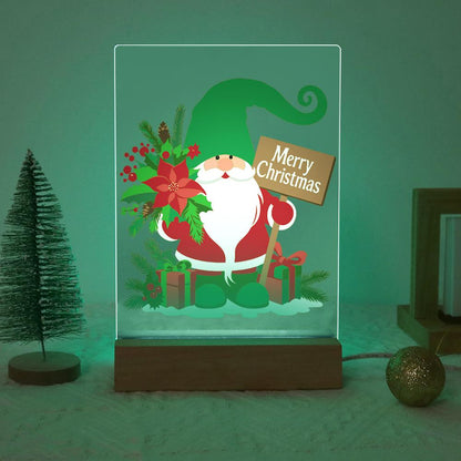 Green-Hat Gnome with Poinsettias paint by numbers light-up sign – image 19