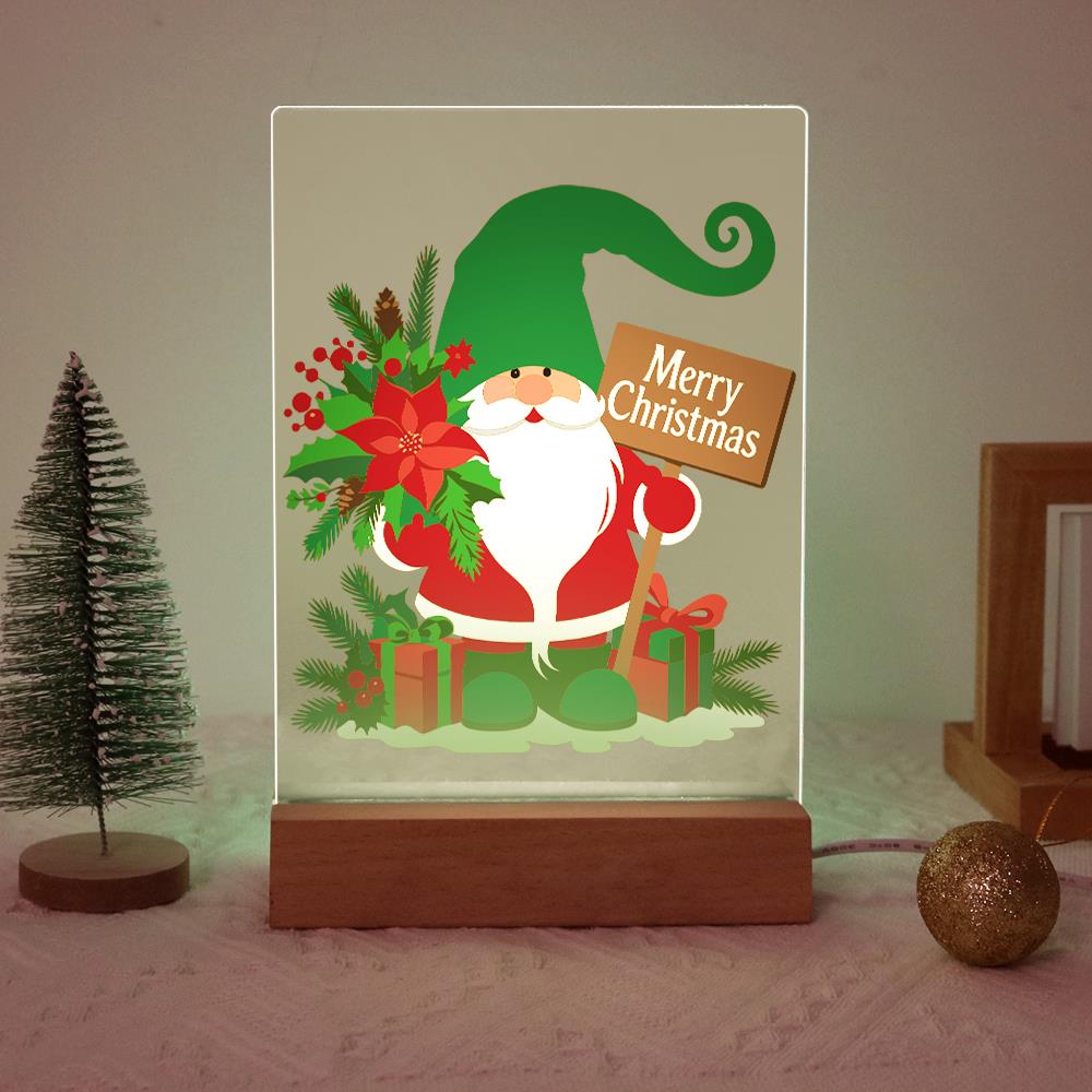 Green-Hat Gnome with Poinsettias paint by numbers light-up sign – image 20