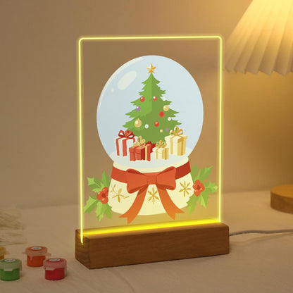 Ribbon-Tied Snow Globe Tree paint by numbers light-up sign – image 3