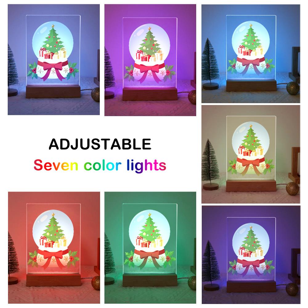 Ribbon-Tied Snow Globe Tree paint by numbers light-up sign – image 8