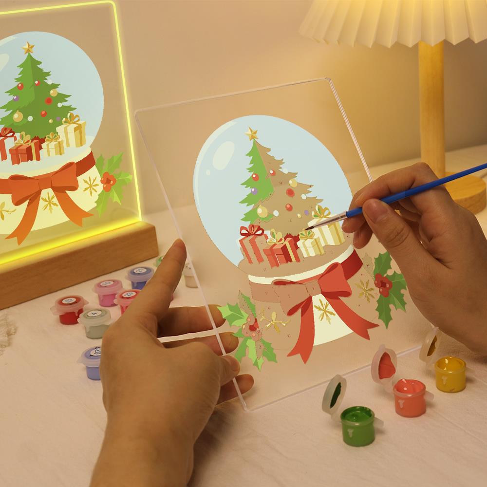 Ribbon-Tied Snow Globe Tree paint by numbers light-up sign – image 9