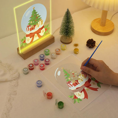 Ribbon-Tied Snow Globe Tree paint by numbers light-up sign – image 10