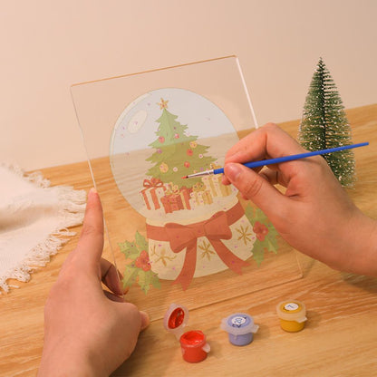 Ribbon-Tied Snow Globe Tree paint by numbers light-up sign – image 11