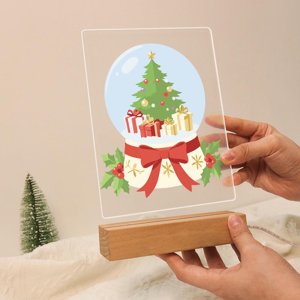 Ribbon-Tied Snow Globe Tree paint by numbers light-up sign – image 13