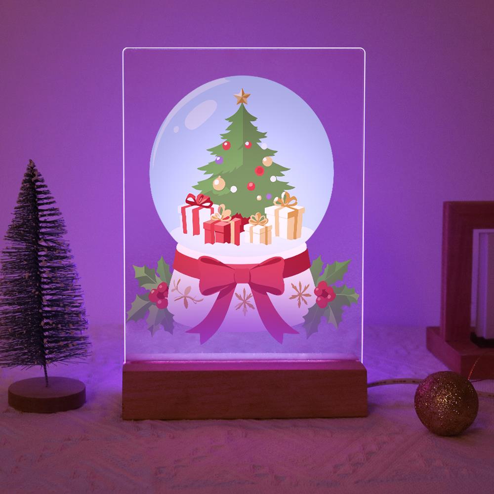 Ribbon-Tied Snow Globe Tree paint by numbers light-up sign – image 15