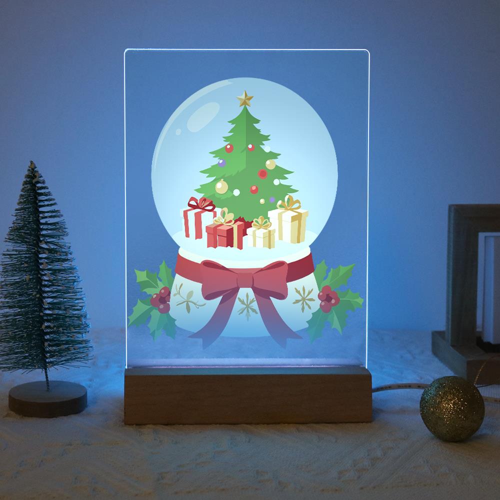 Ribbon-Tied Snow Globe Tree paint by numbers light-up sign – image 16