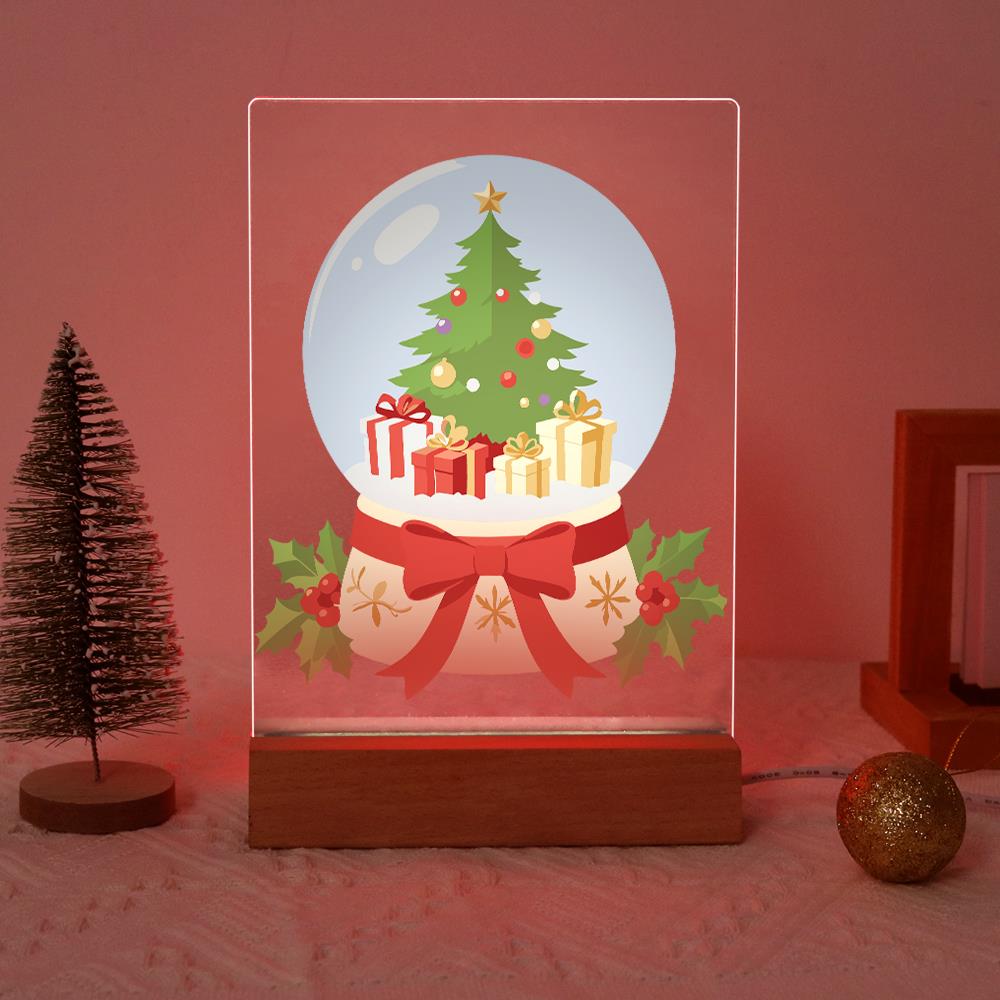Ribbon-Tied Snow Globe Tree paint by numbers light-up sign – image 17