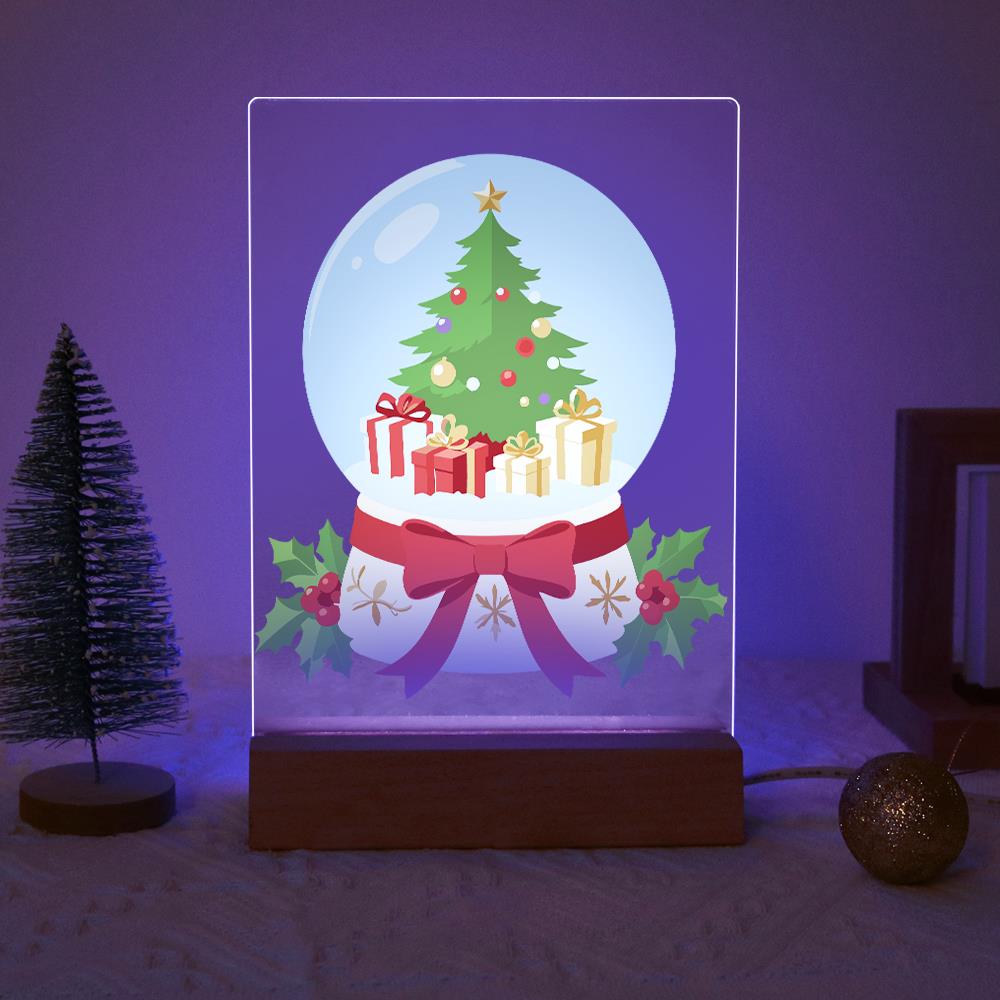 Ribbon-Tied Snow Globe Tree paint by numbers light-up sign – image 18