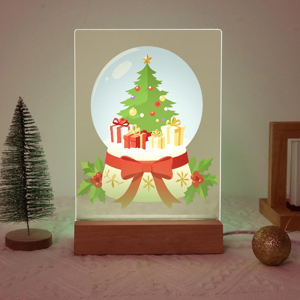 Ribbon-Tied Snow Globe Tree paint by numbers light-up sign – image 20