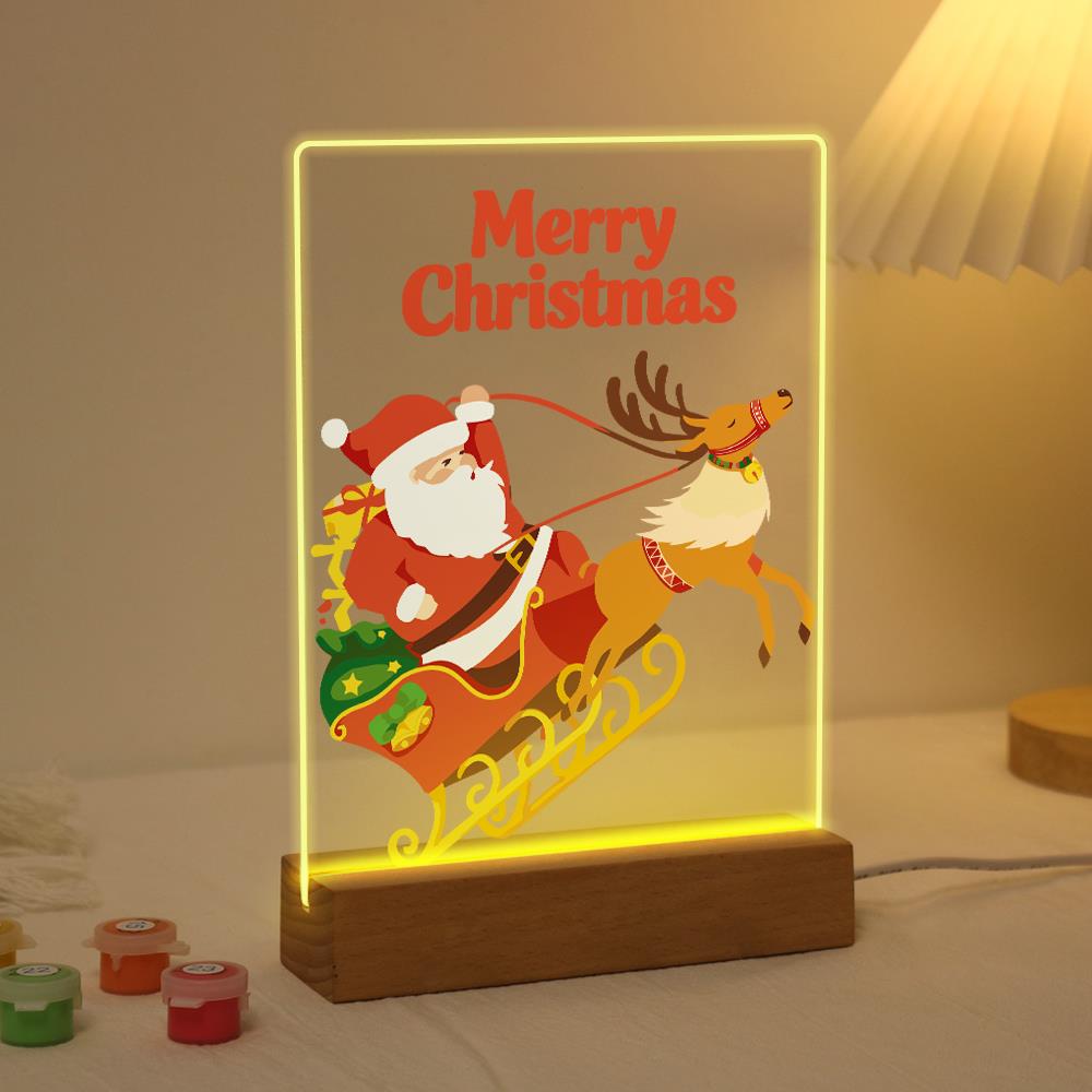 Reindeer Pulling Santa's Sleigh paint by numbers light-up sign – image 3