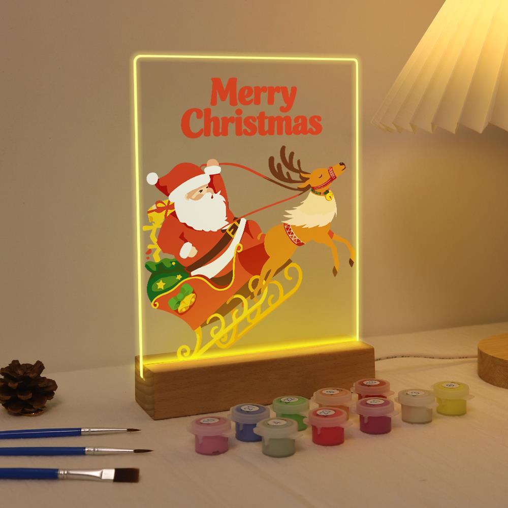 Reindeer Pulling Santa's Sleigh paint by numbers light-up sign – image 4