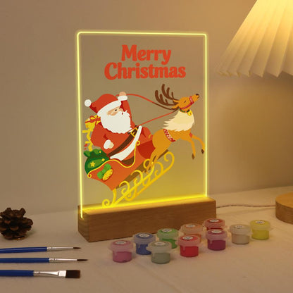 Reindeer Pulling Santa's Sleigh paint by numbers light-up sign – image 4