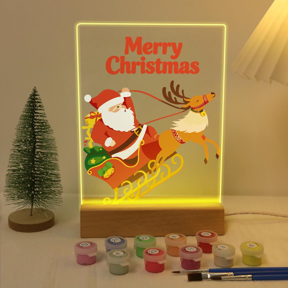 Reindeer Pulling Santa's Sleigh paint by numbers light-up sign – image 5