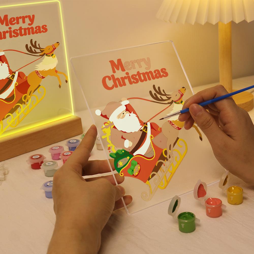 Reindeer Pulling Santa's Sleigh paint by numbers light-up sign – image 9