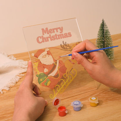 Reindeer Pulling Santa's Sleigh paint by numbers light-up sign – image 11