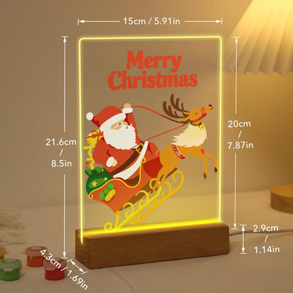 Reindeer Pulling Santa's Sleigh paint by numbers light-up sign – image 21