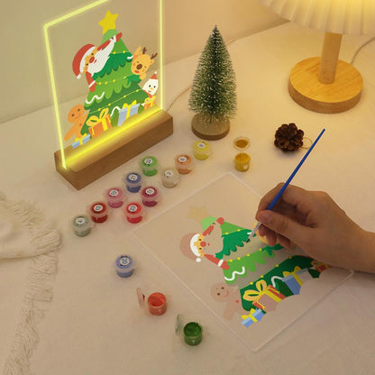 Santa Peeking From the Tree paint by numbers light-up sign – image 10