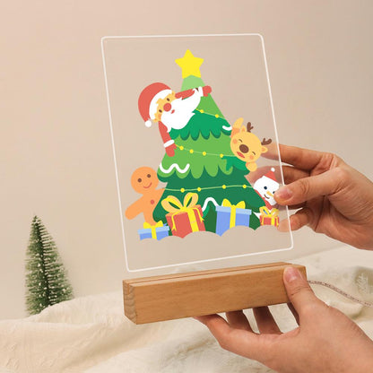 Santa Peeking From the Tree paint by numbers light-up sign – image 13