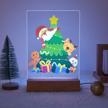 Santa Peeking From the Tree paint by numbers light-up sign – image 14
