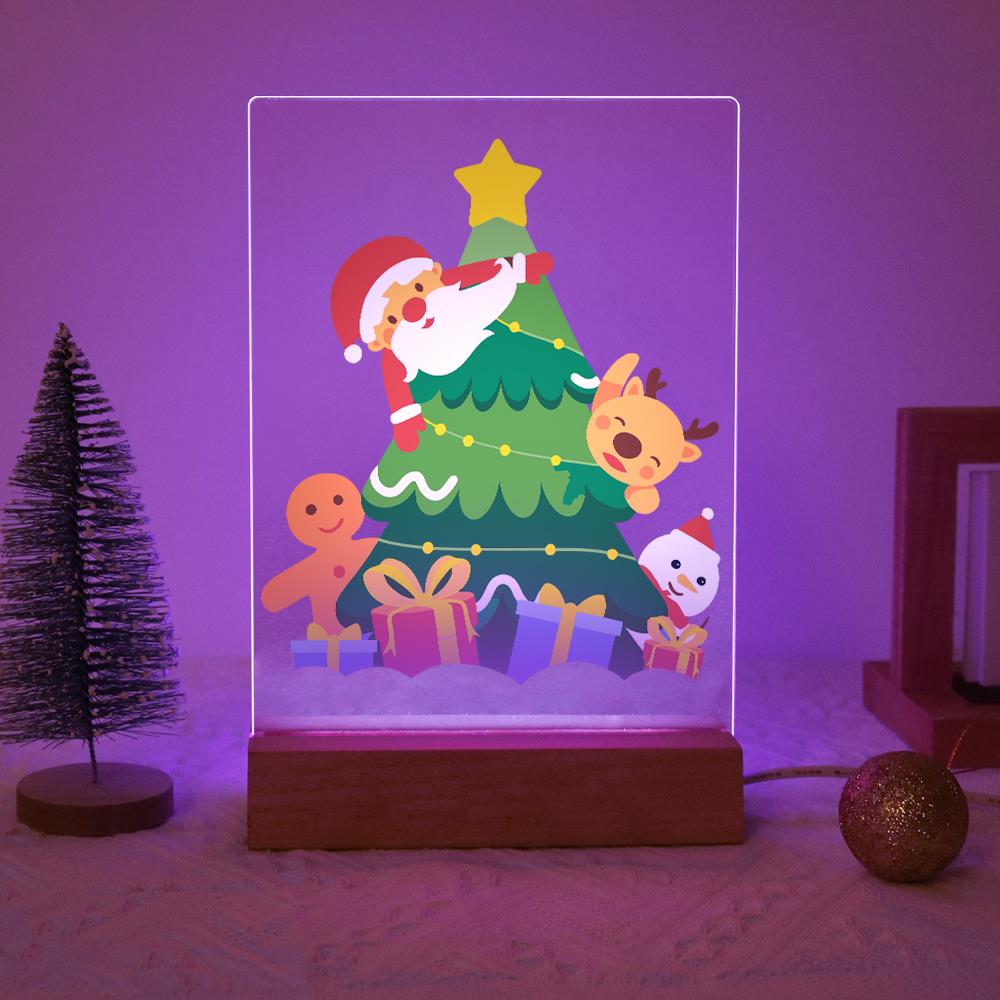 Santa Peeking From the Tree paint by numbers light-up sign – image 15