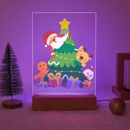 Santa Peeking From the Tree paint by numbers light-up sign – image 15