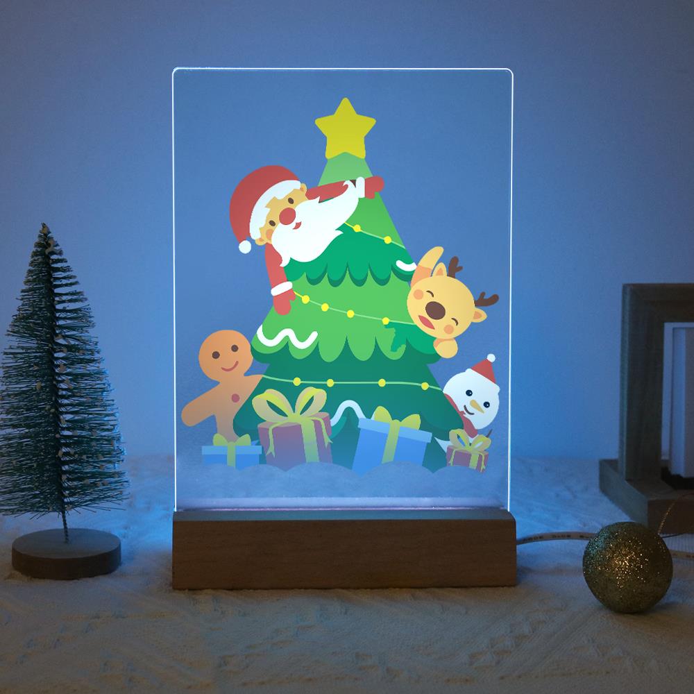 Santa Peeking From the Tree paint by numbers light-up sign – image 16