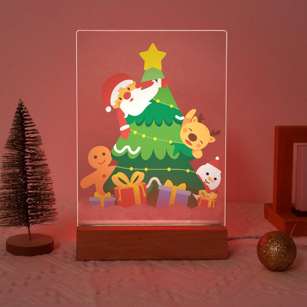 Santa Peeking From the Tree paint by numbers light-up sign – image 17