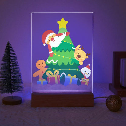 Santa Peeking From the Tree paint by numbers light-up sign – image 18