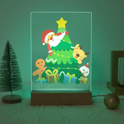 Santa Peeking From the Tree paint by numbers light-up sign – image 19